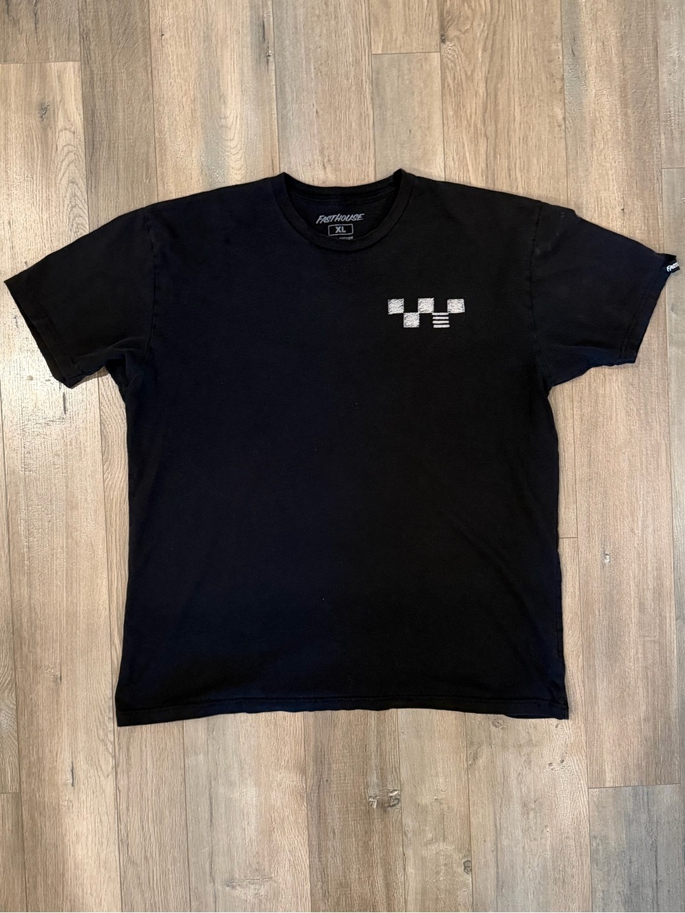 FastHouse Black Crewneck Tee with Checker Accent